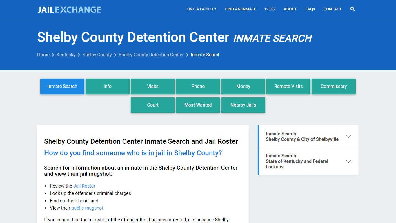 Inmate Search: Roster & Mugshots - Shelby County Detention Center, KY